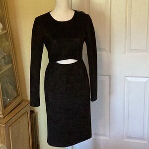 NWT BCBG MaxAzria Black Ultrasuede Bodycon Dress